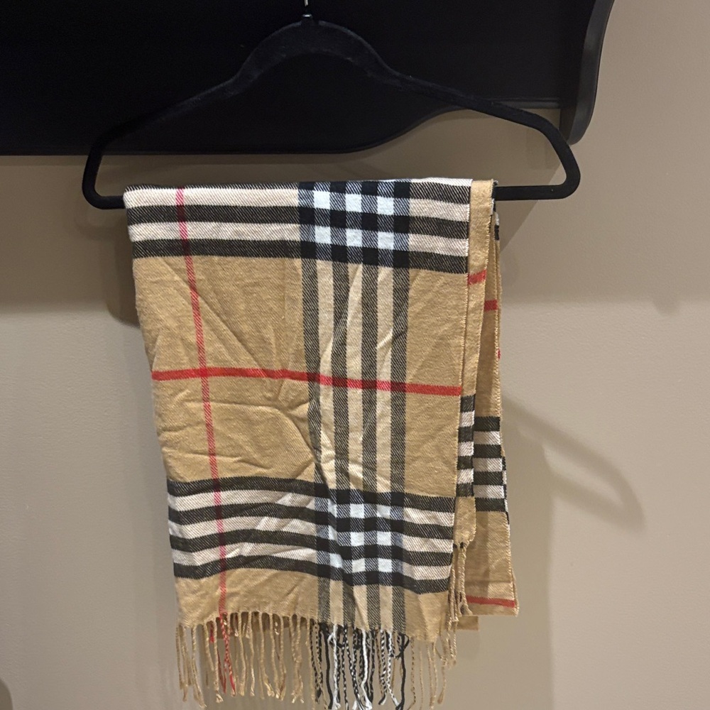 Plaid Fringe Scarf